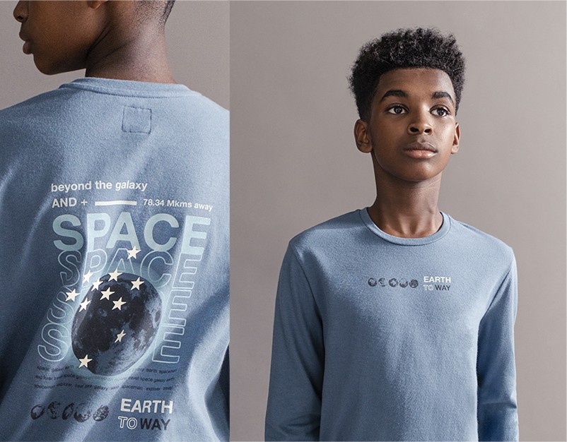 Ikks junior boy blue long sleeve T-shirt