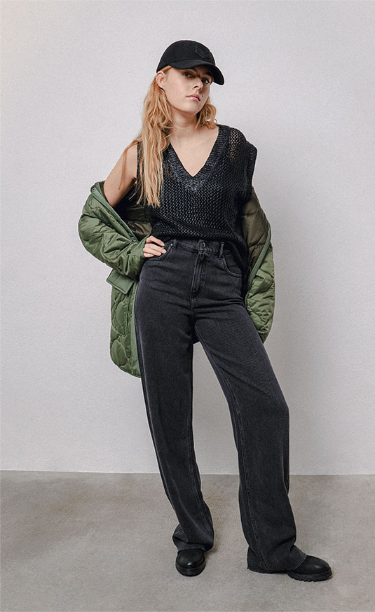 jean oversized noir ikks femme