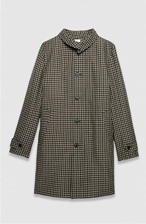 Khakifarbener Trenchcoat mit Karomuster Herren