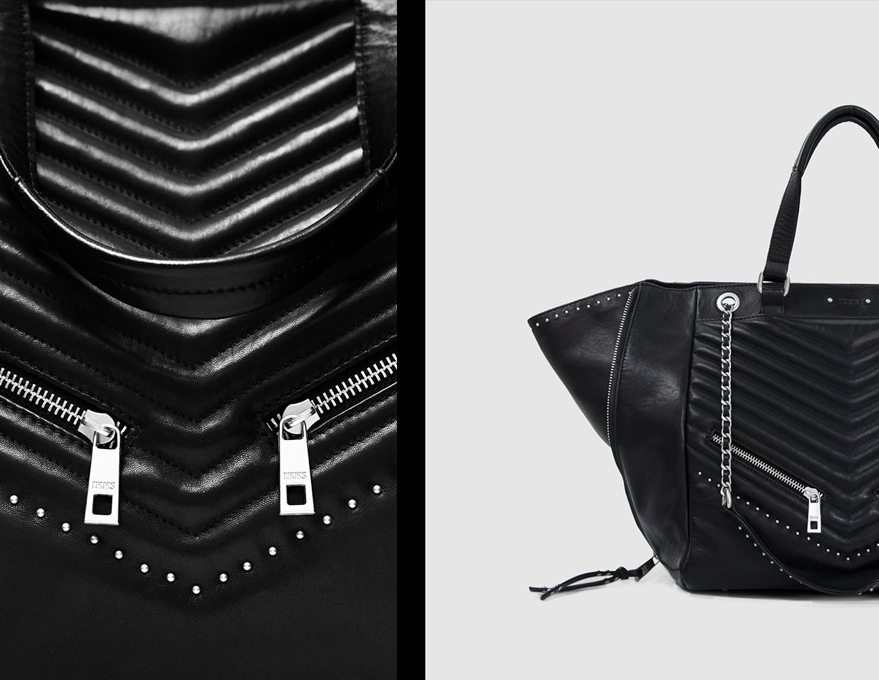 Bolso de piel negro 1440 ROCK Leather Story mujer