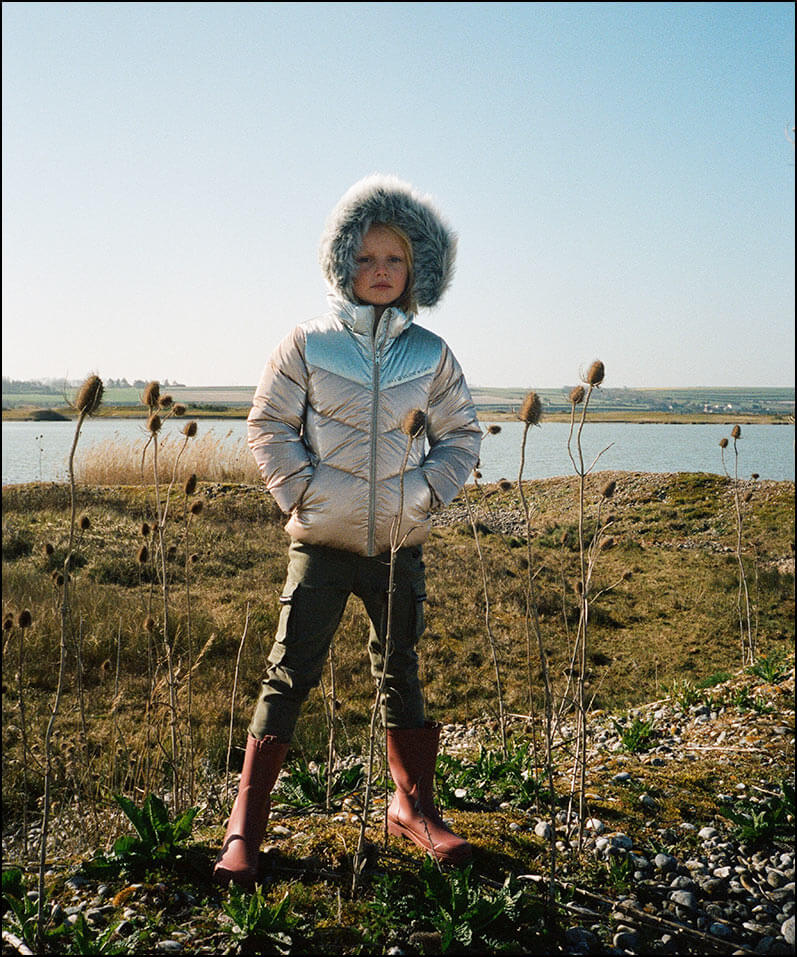 IKKS kid girl metallic hooded padded jacket