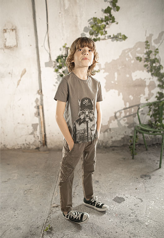 Cazadora caqui con insignias ikks kid boy