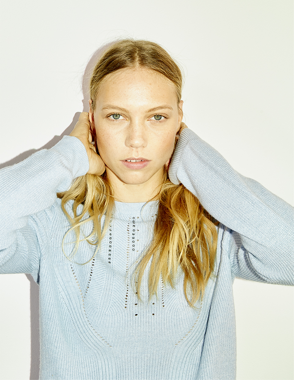 sky blue knit sweater IKKS Women