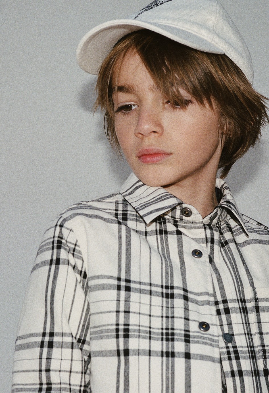 T-shirt korte mouwen zandkleur met doodshoofd en tekst ikks kid boy