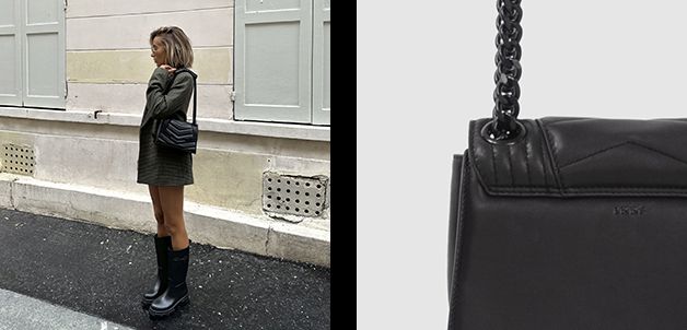 SAC THE 1 TIMELESS NOIR CUIR MATELASSÉ TAILLE S FEMME