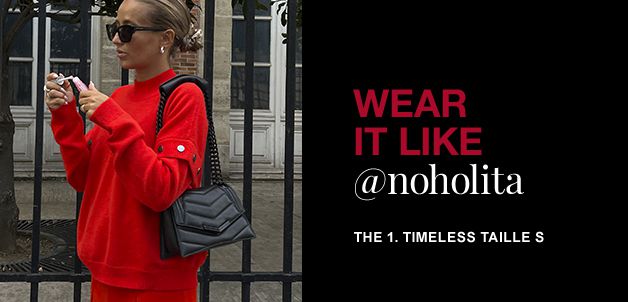 SAC THE 1 TIMELESS NOIR CUIR MATELASSÉ TAILLE S FEMME