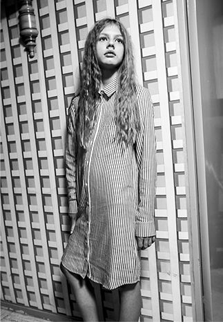Teen girl striped shirt dress
