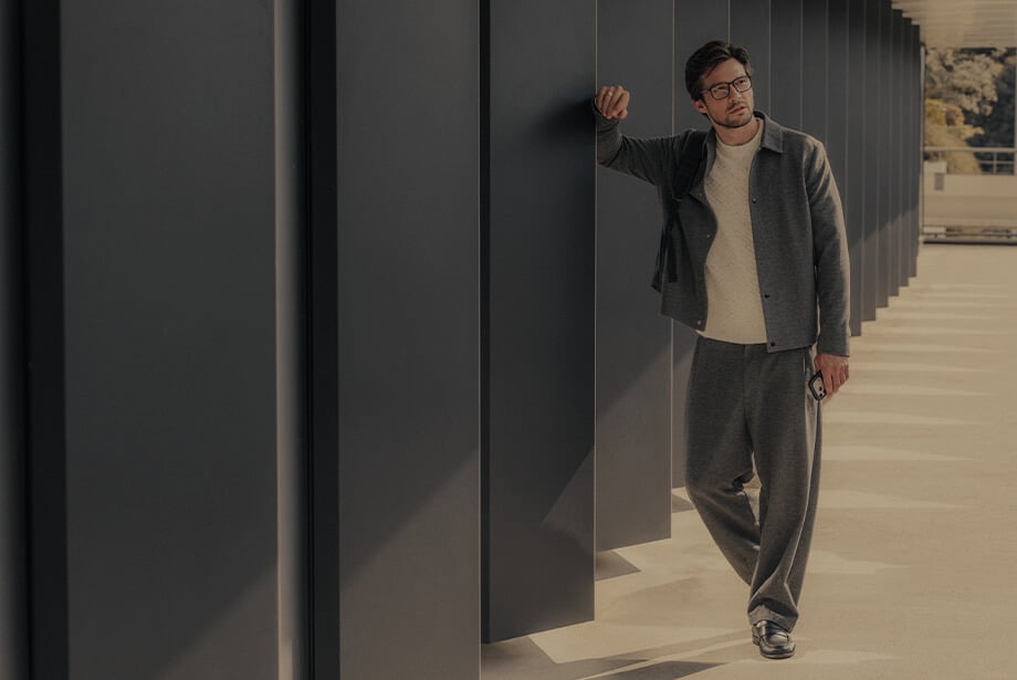 Grijze „ULTRA MOBILITY“ gebreide joggingbroek