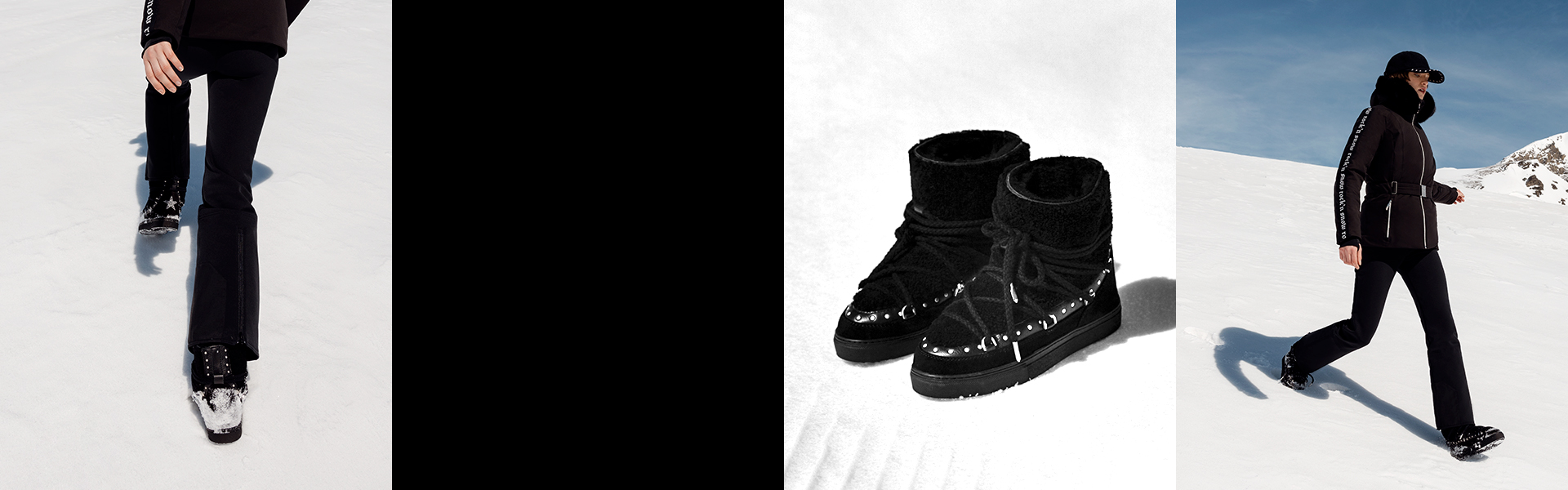 Women’s black INUIKII x IKKS suede fleece-lined boots