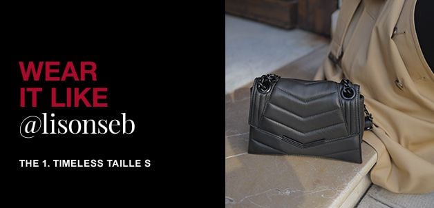 SAC THE 1 TIMELESS NOIR CUIR MATELASSÉ TAILLE S FEMME