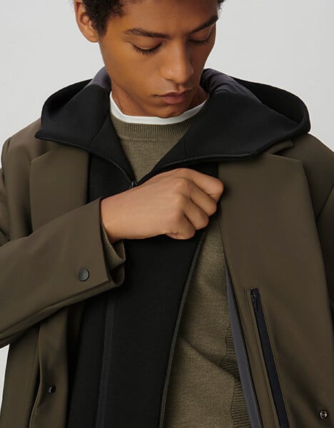 Parka kaki parementure noire amovible EASY CARE