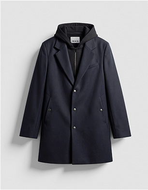 Parka marine parementure noire
