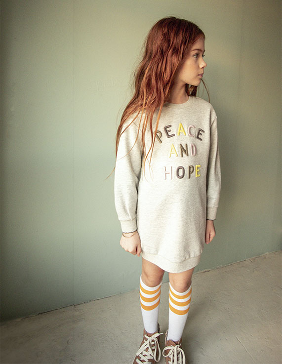 ikks kid girl sweater-dress with multicolour prints 