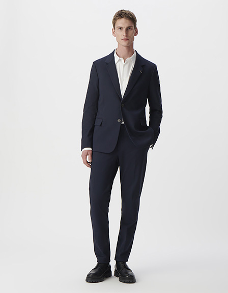 Anzugjacke SLIM marineblau Strick