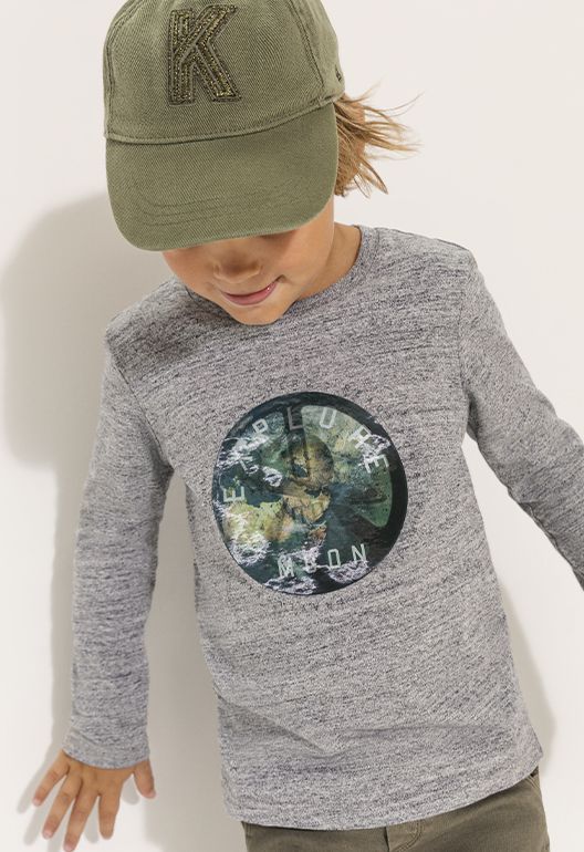 camiseta manga larga army ikks niño otoño-invierno 2022
