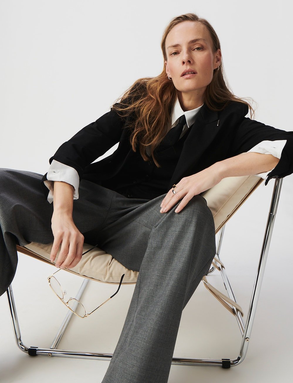 Schwarze Damenanzugjacke