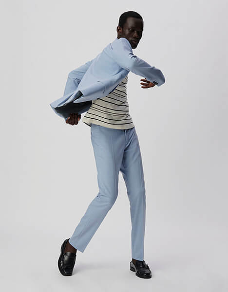 Veste de costume bleu ciel faux-uni TRAVEL SUIT