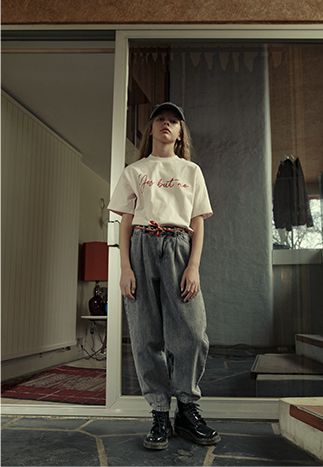 IKKS girls’ grey mom jeans