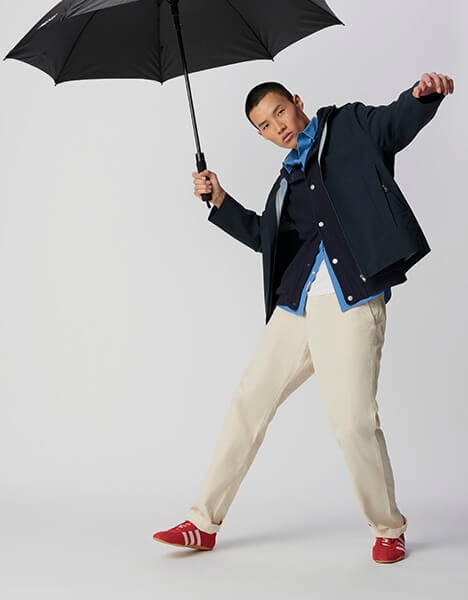 Blouson marine capuche amovible WATERPROOF