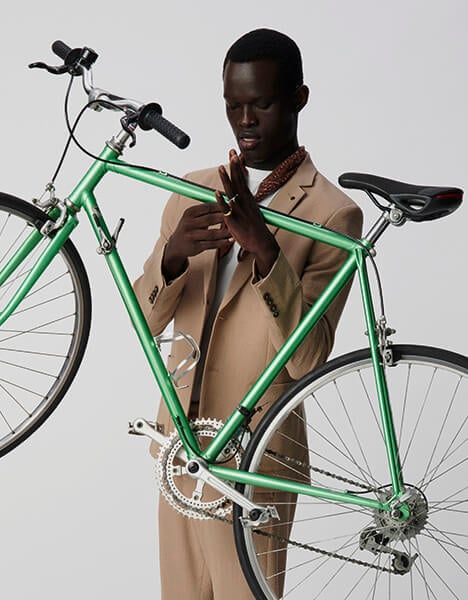 Veste de costume beige foncé seersucker TRAVEL SUIT