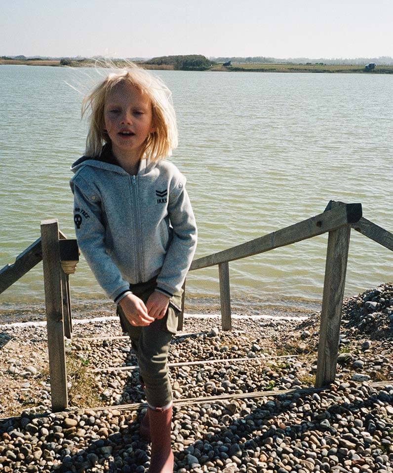 Child girl grey hooded jacket 