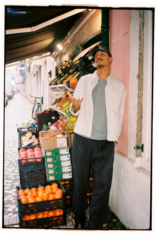 Chaqueta a rayas con bolsillo