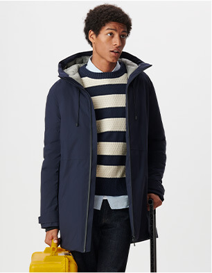 Parka à capuche marine