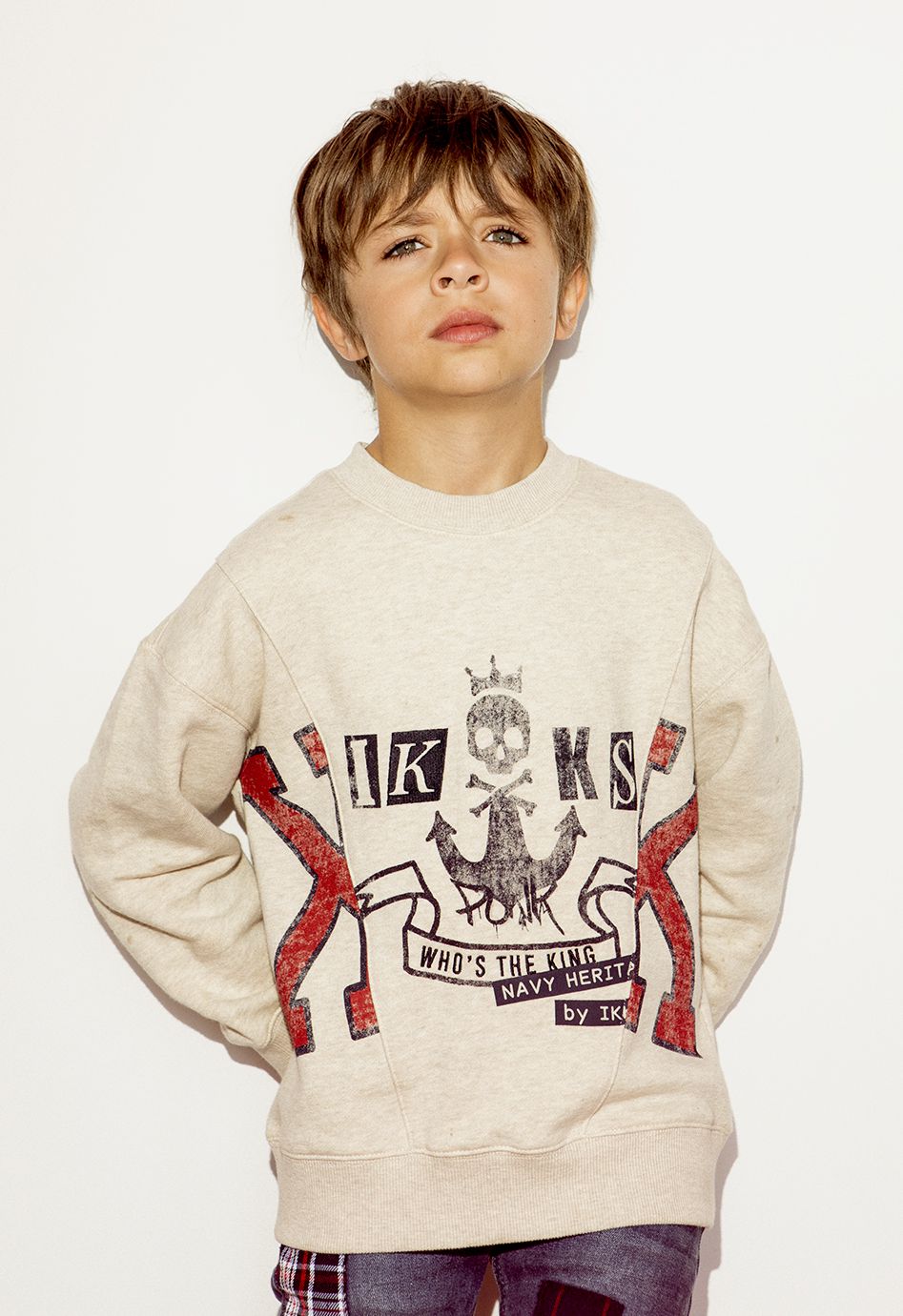 Cremeweißes Jungensweatshirt IKKS