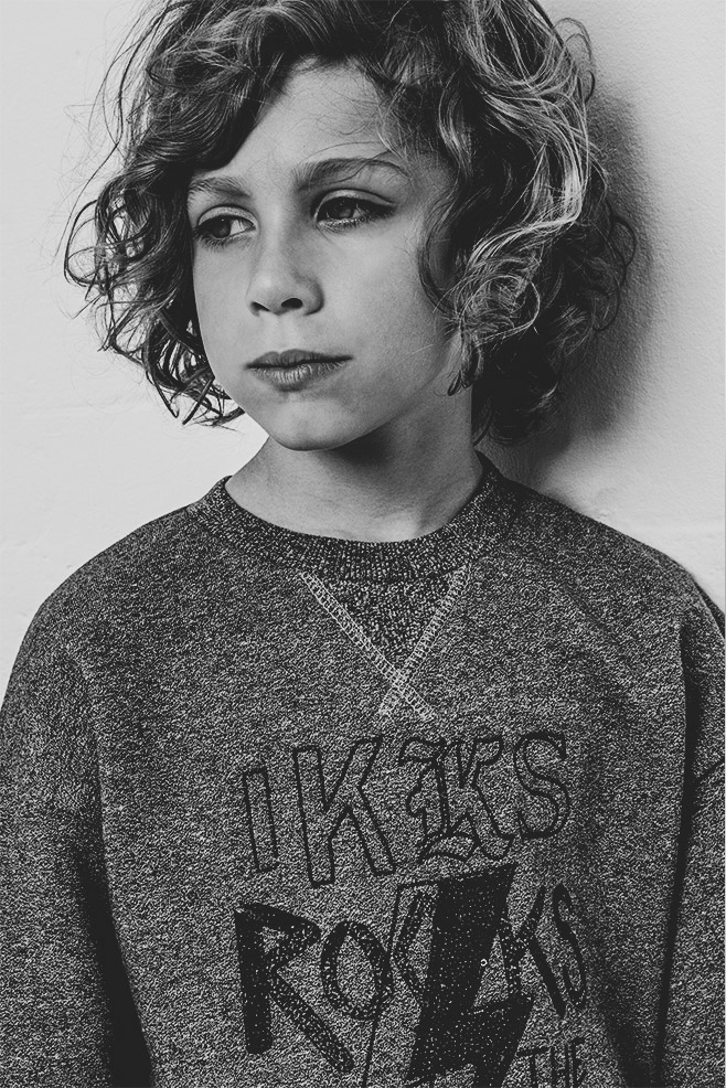 Anthrazitgraues Sweatshirt mit Rock’n’Roll-Schriftzug IKKS Kid Boy
