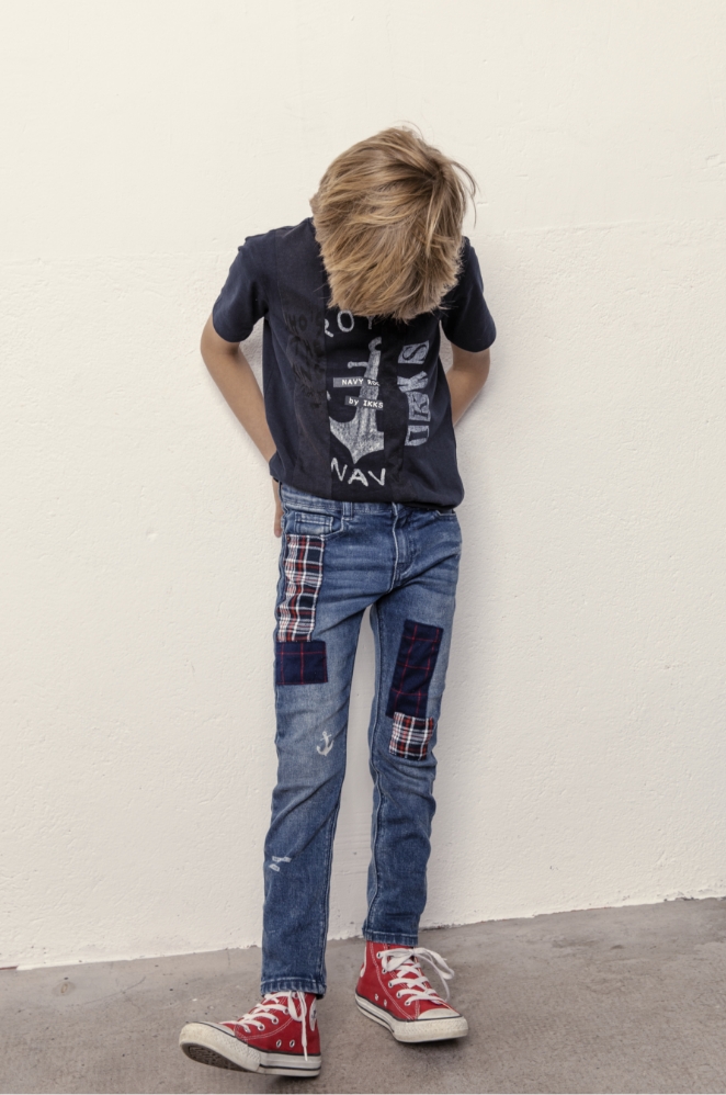 jean slim à badges ikks garçon automne hiver 22