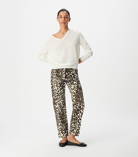 Jean leopard femme