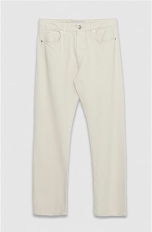 Serge Herren ecru gerade Jeans