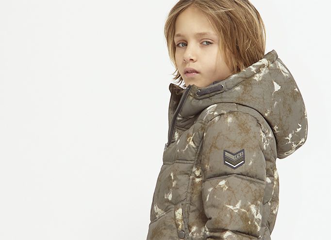 ikks junior boy camouflage padded jacket