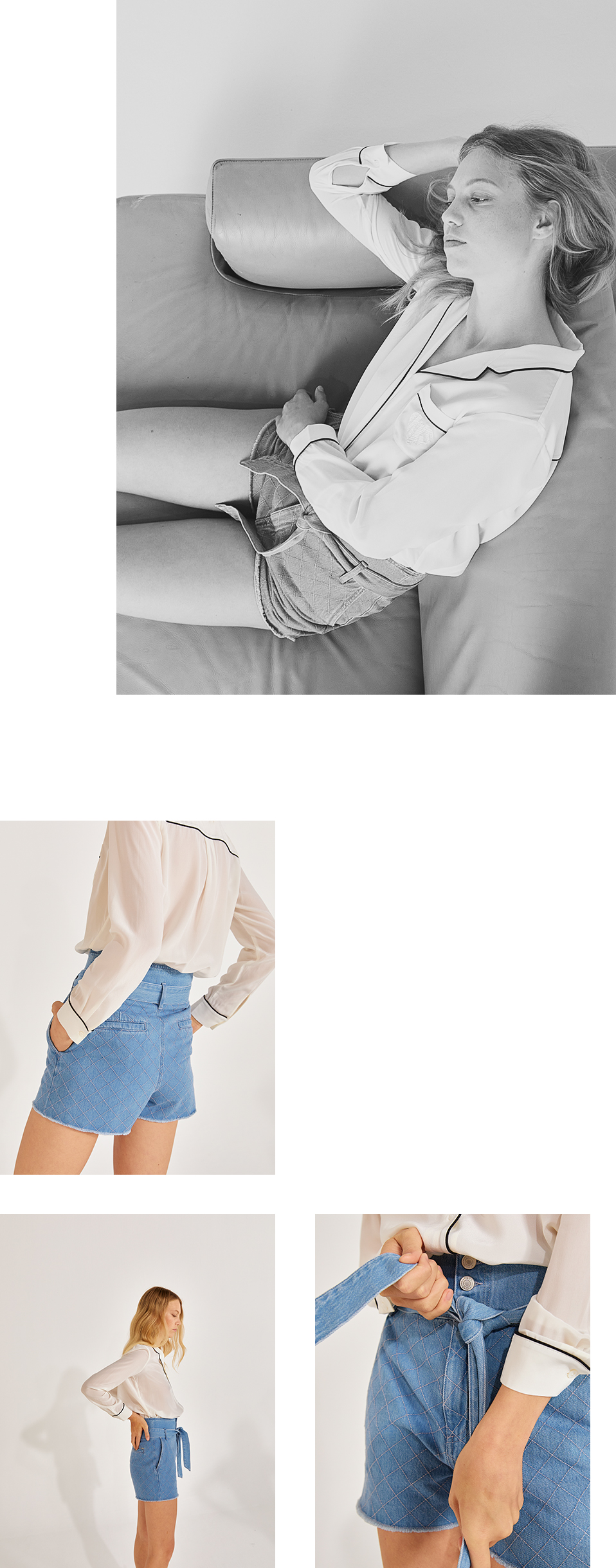 Blue denim high-waist shorts IKKS Women