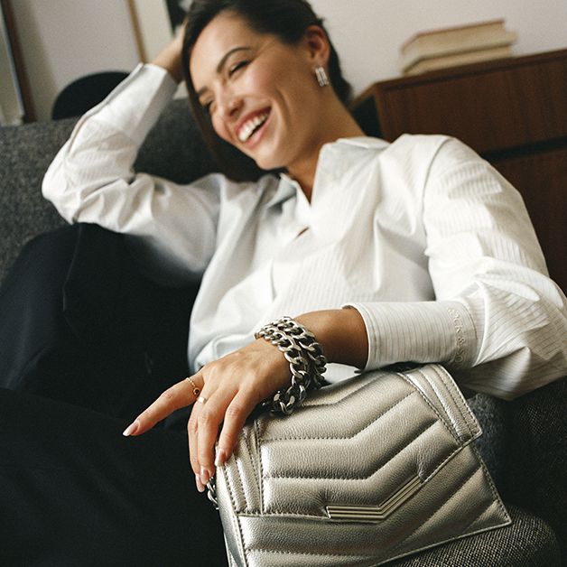 SAC THE 1 GLITTER ARGENTÉ CUIR MÉTALLISÉ TAILLE S FEMME