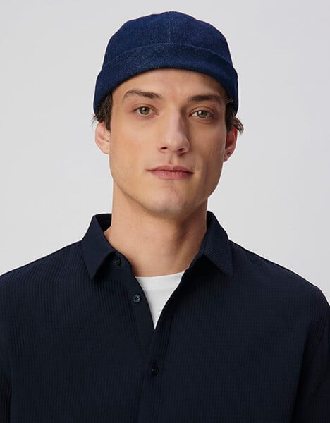 Chemise slim marine seersucker DRY FAST