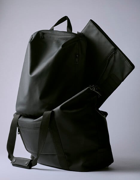 Sac à dos noir nylon effet gomme