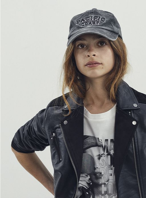 Veste biker noire pour fille ado