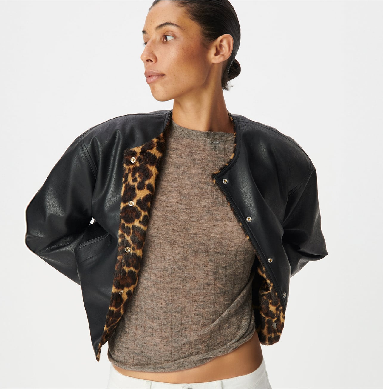 veste réversible léopard