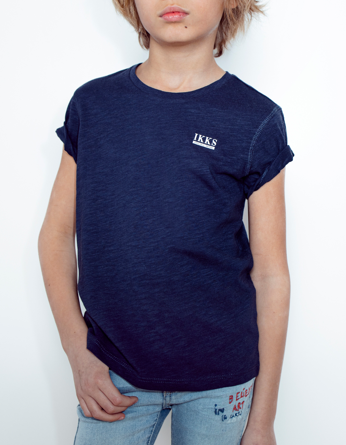 Camiseta navy Essentiel de algodón bio