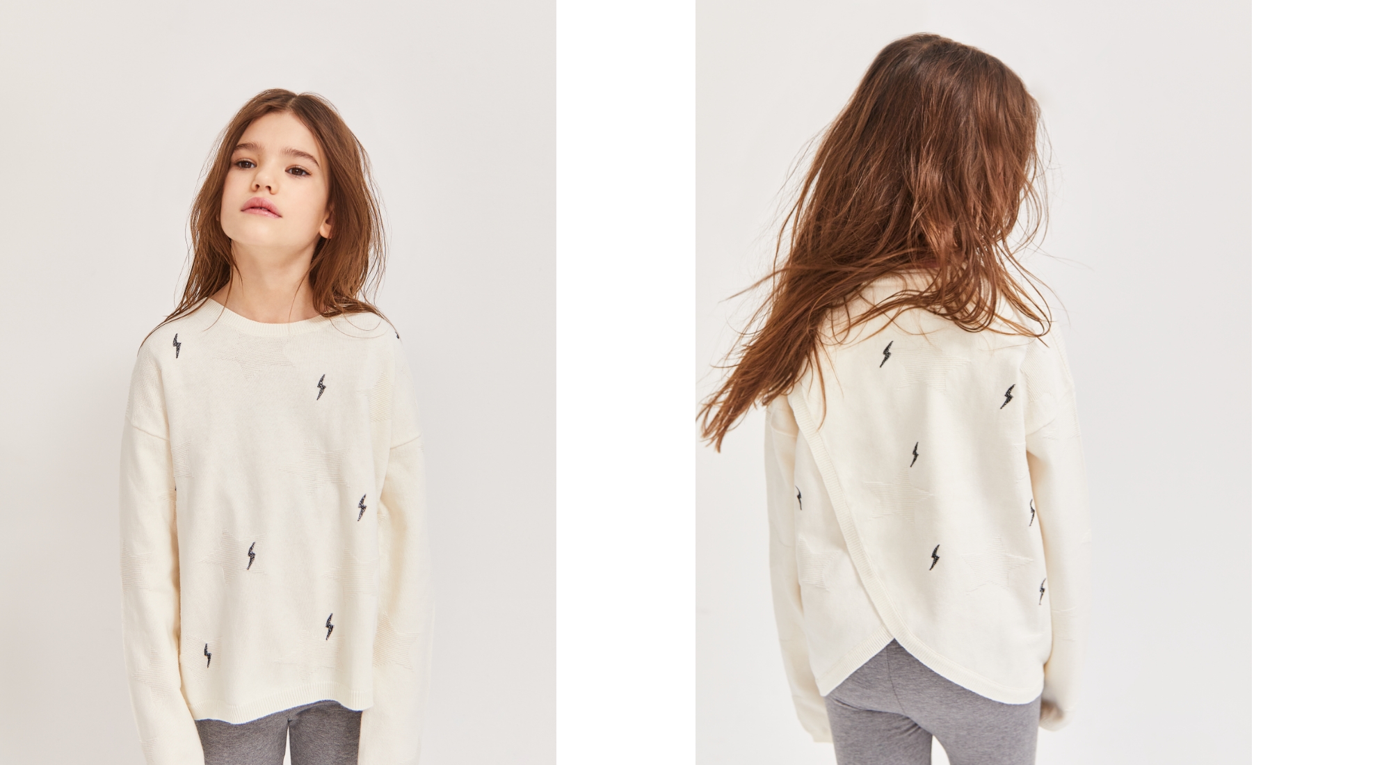 Pull Cardigan Fille Justice Taille 12 - Motifs Crème Et Bleu Manches Longues