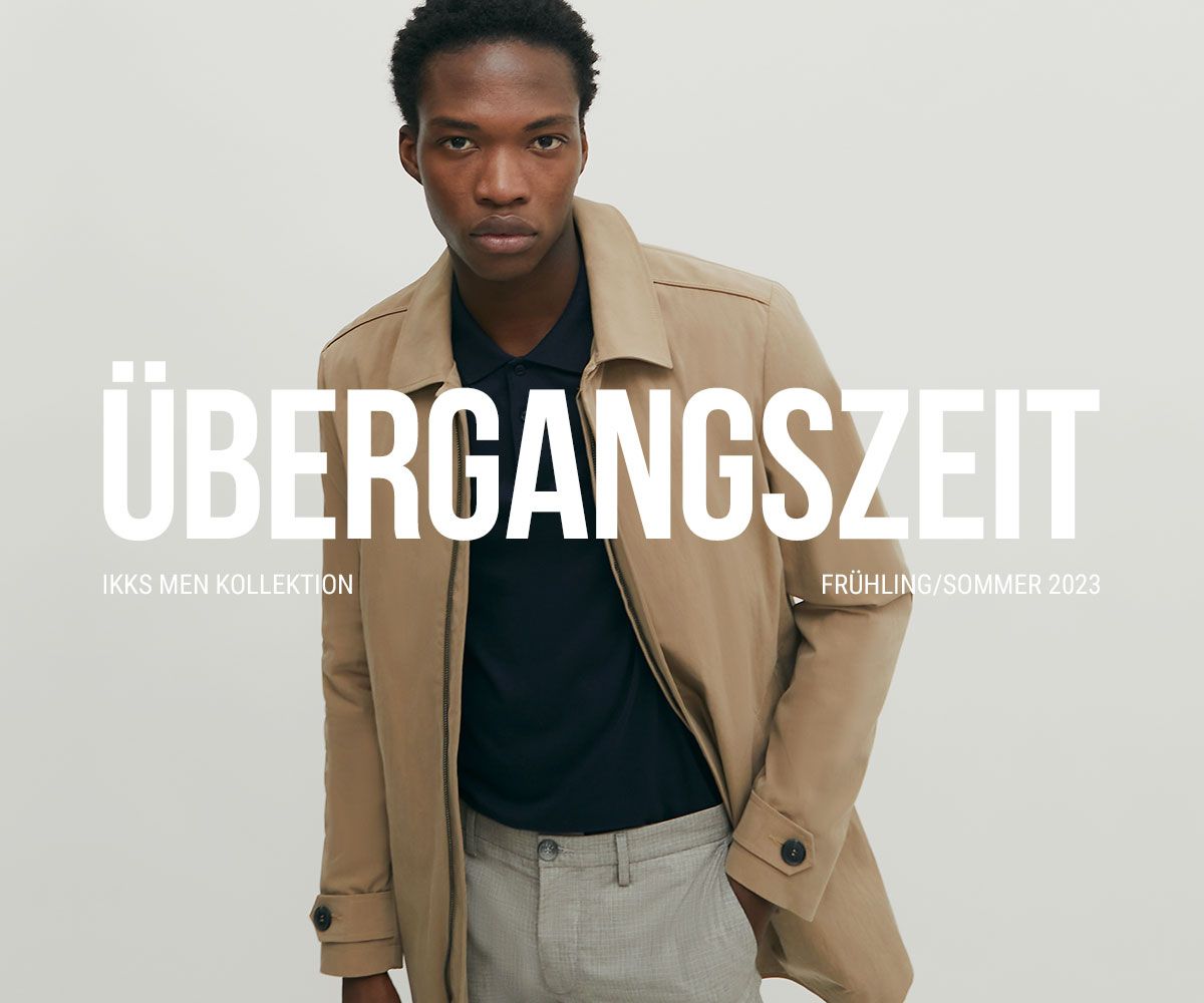 Beiger Herrentrenchcoat mit Reißverschlusstaschen