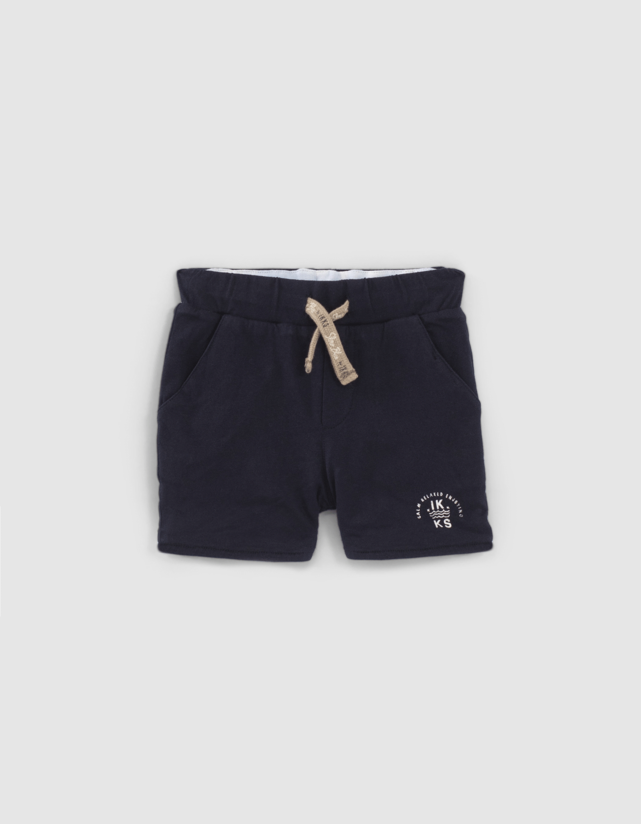 Baby boy’s navy and tie-dye reversible Bermuda shorts