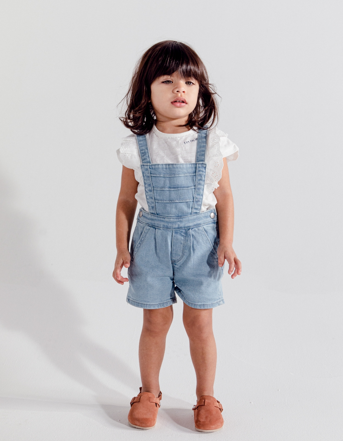 Baby girls’ denim dungarees & T-shirt outfit