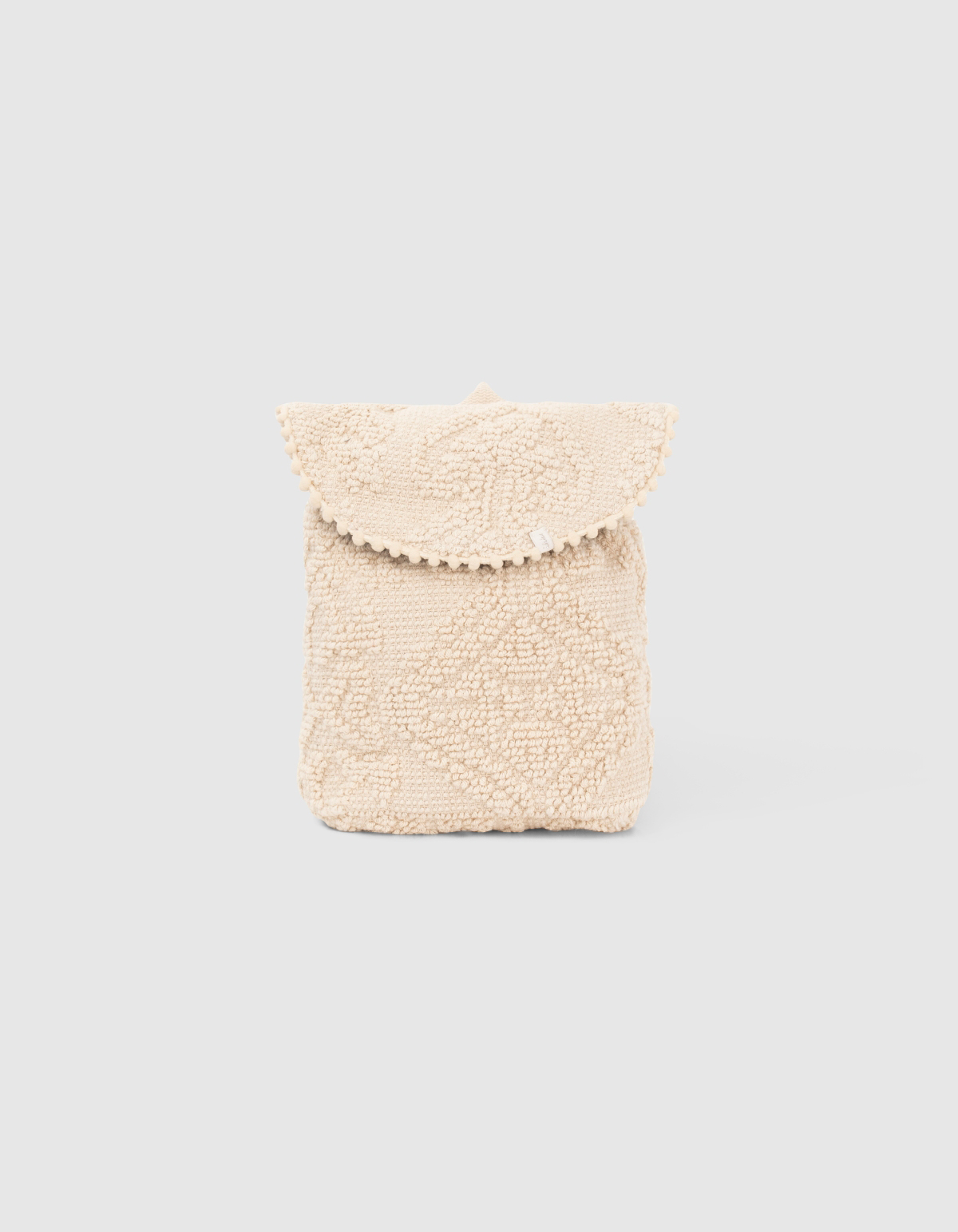 Sac à dos blanc cassé tricotage fantaisie bébé fille
