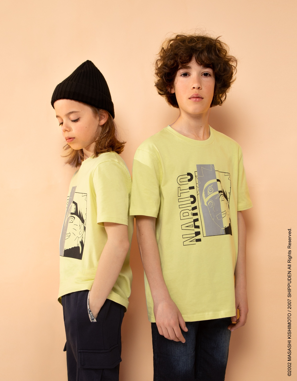 T-shirt NARUTO jaune visuel Reflective garçon