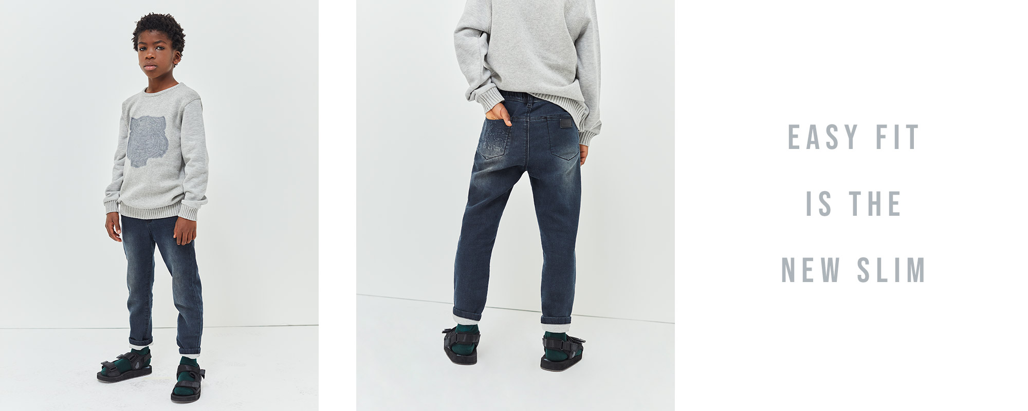 Boy’s black worn-out easy fit jeans - IKKS Junior