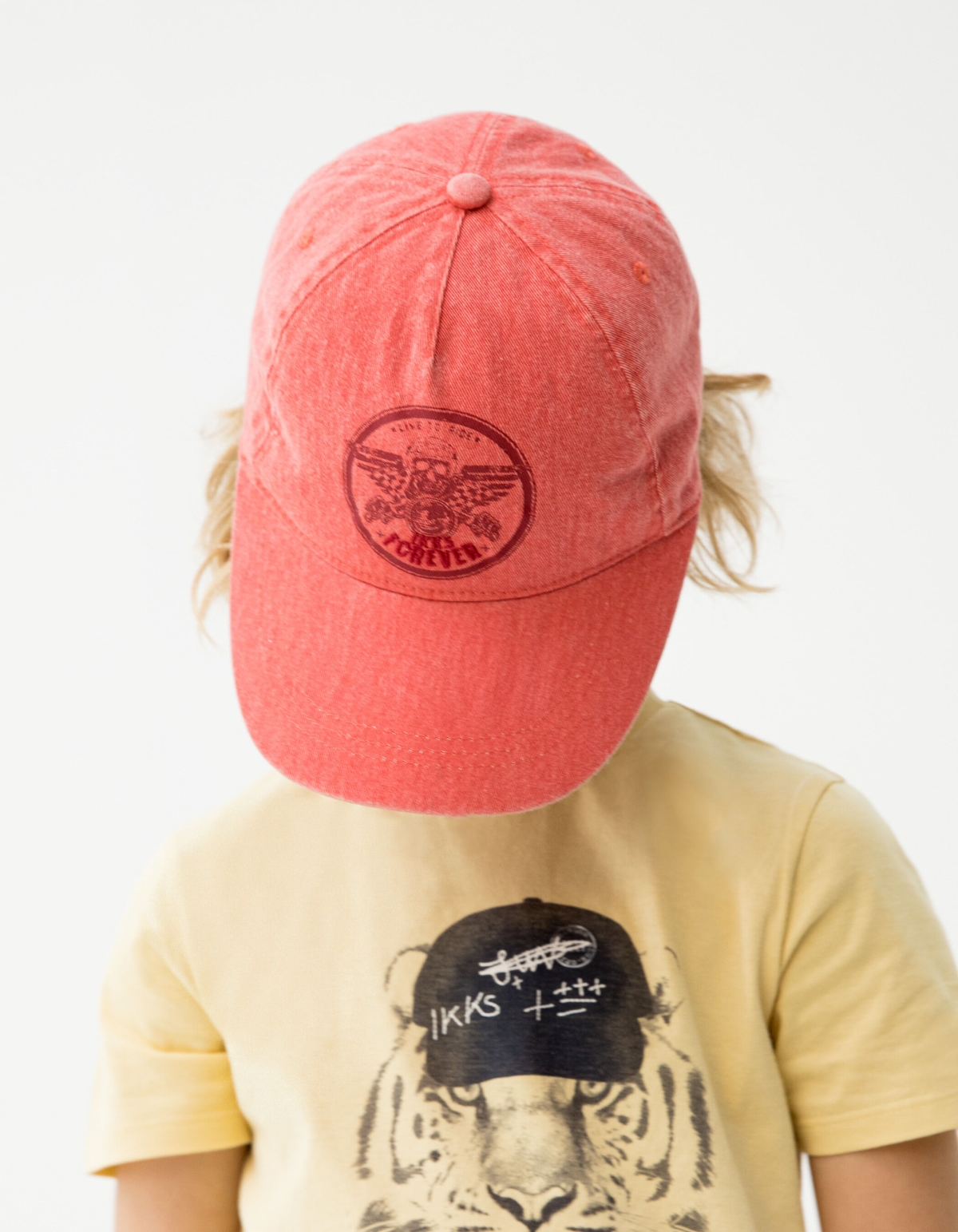 Casquette rouge print rider ailé garçon
