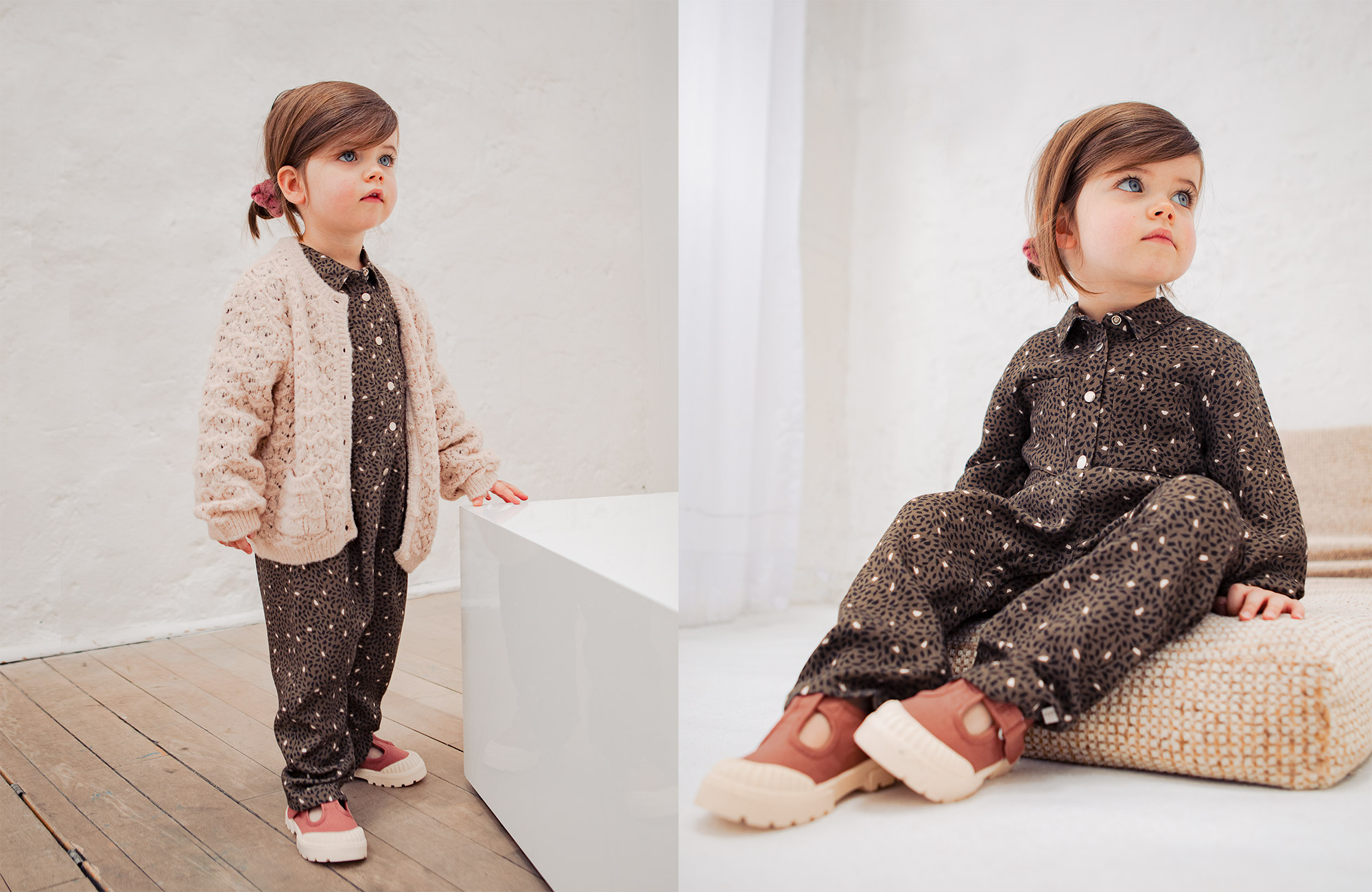 Baby girls’ powder pink openwork knit cardigan - IKKS Junior