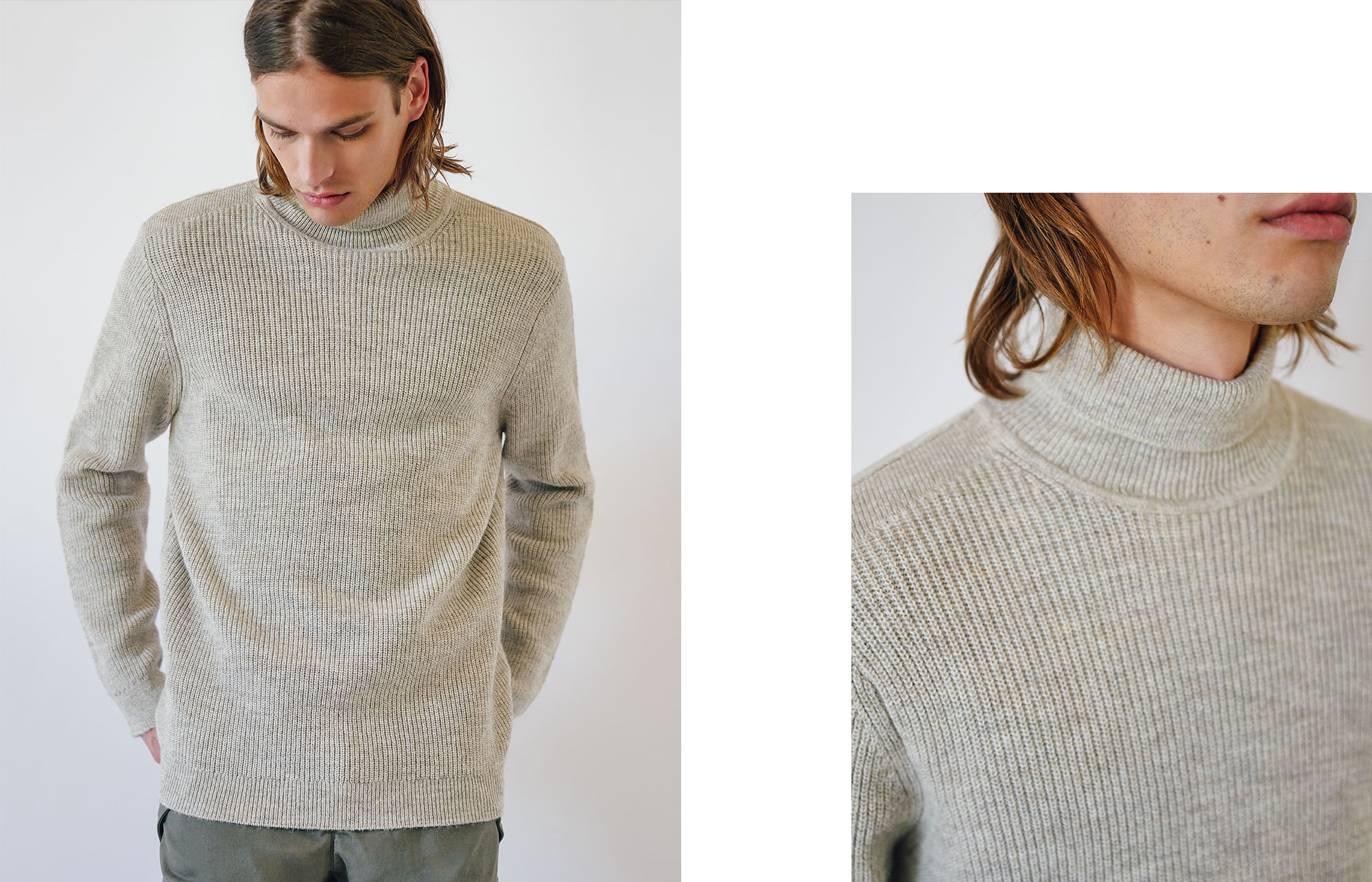 Men’s mastic knit roll-neck sweater